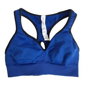 Lululemon Go Steady Seamless Sports Bra Racerback Blue Womens 4 Athletic Dance
